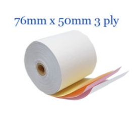 76mm x 50mm 3-ply Carbonless Paper Roll